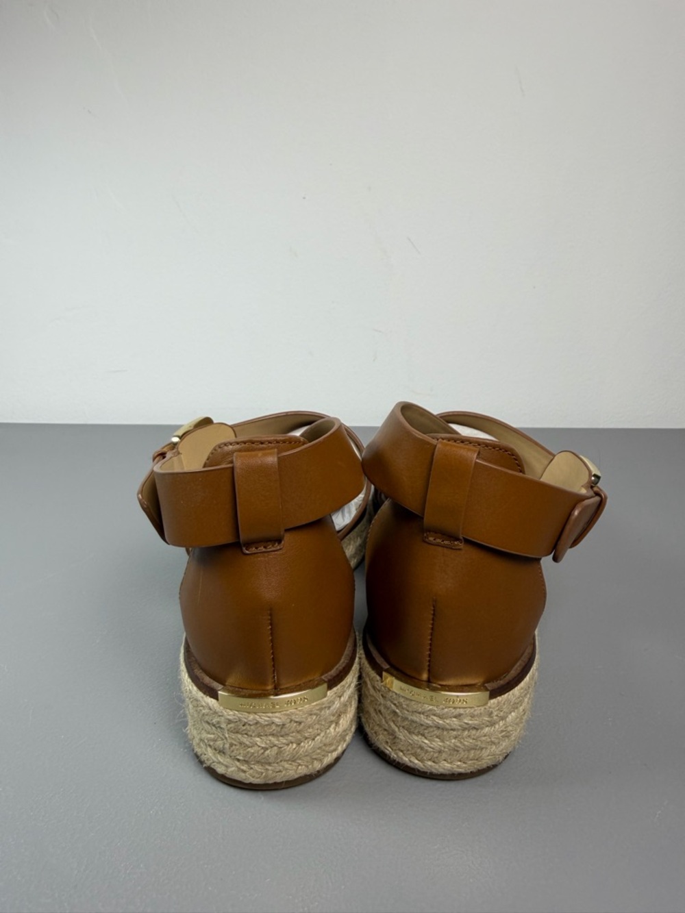 Michael Kors Lynn Espadrille Woven Platform Wide Strap Sandals Size Brown 8M - Picture 4 of 13